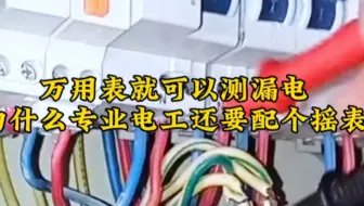 万用表就可以测漏电为什么专业电工还要配个摇表