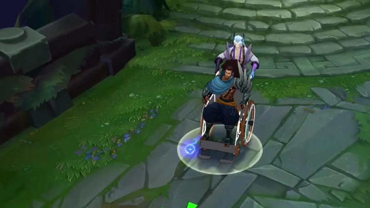 亚索:快乐风男腿被打断了,只能坐轮椅打架