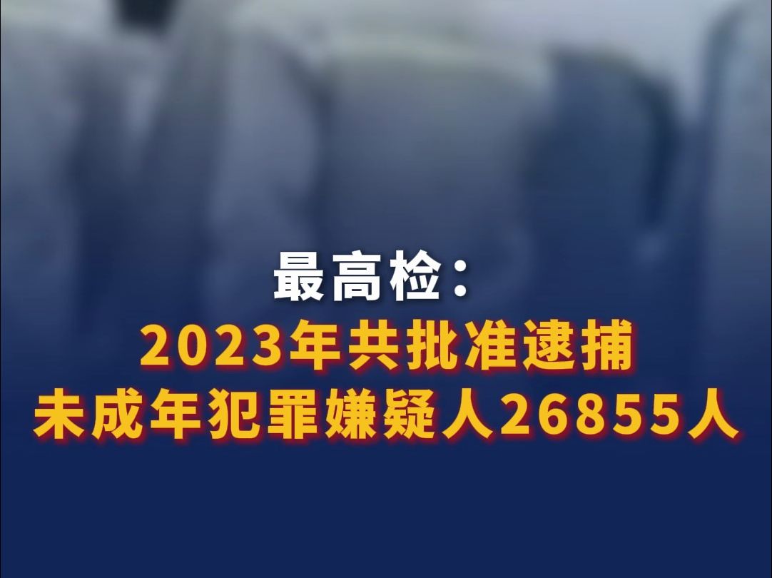 最高检:2023年共批准逮捕未成年犯罪嫌疑人26855人哔哩哔哩bilibili