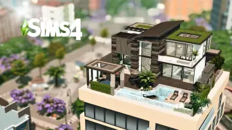 Download Video: 搬运：现代阁楼Modern Penthouse🏠 ｜ Lovestruck ✨ ｜ Stop Motion Build ｜ The Sims 4｜ No CC