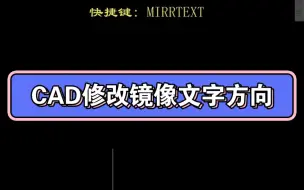 Download Video: CAD修改镜像文字方向