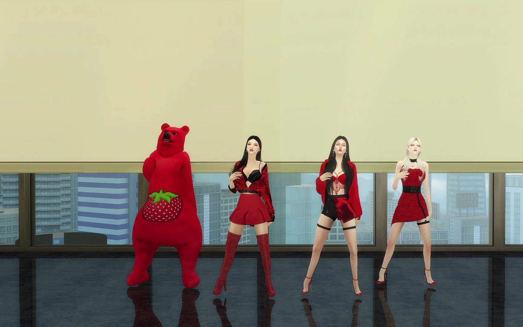 【四貓】模擬人生4 aoa-goodluck with bear【red velvet 】 bad boy