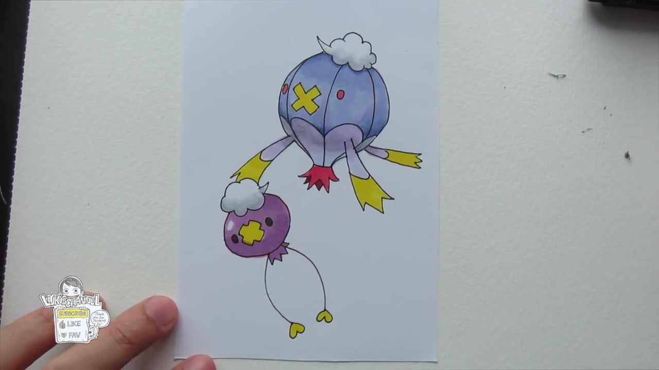 【手绘教程向】怎样画口袋妖怪425号飘飘球和426号附和气球?