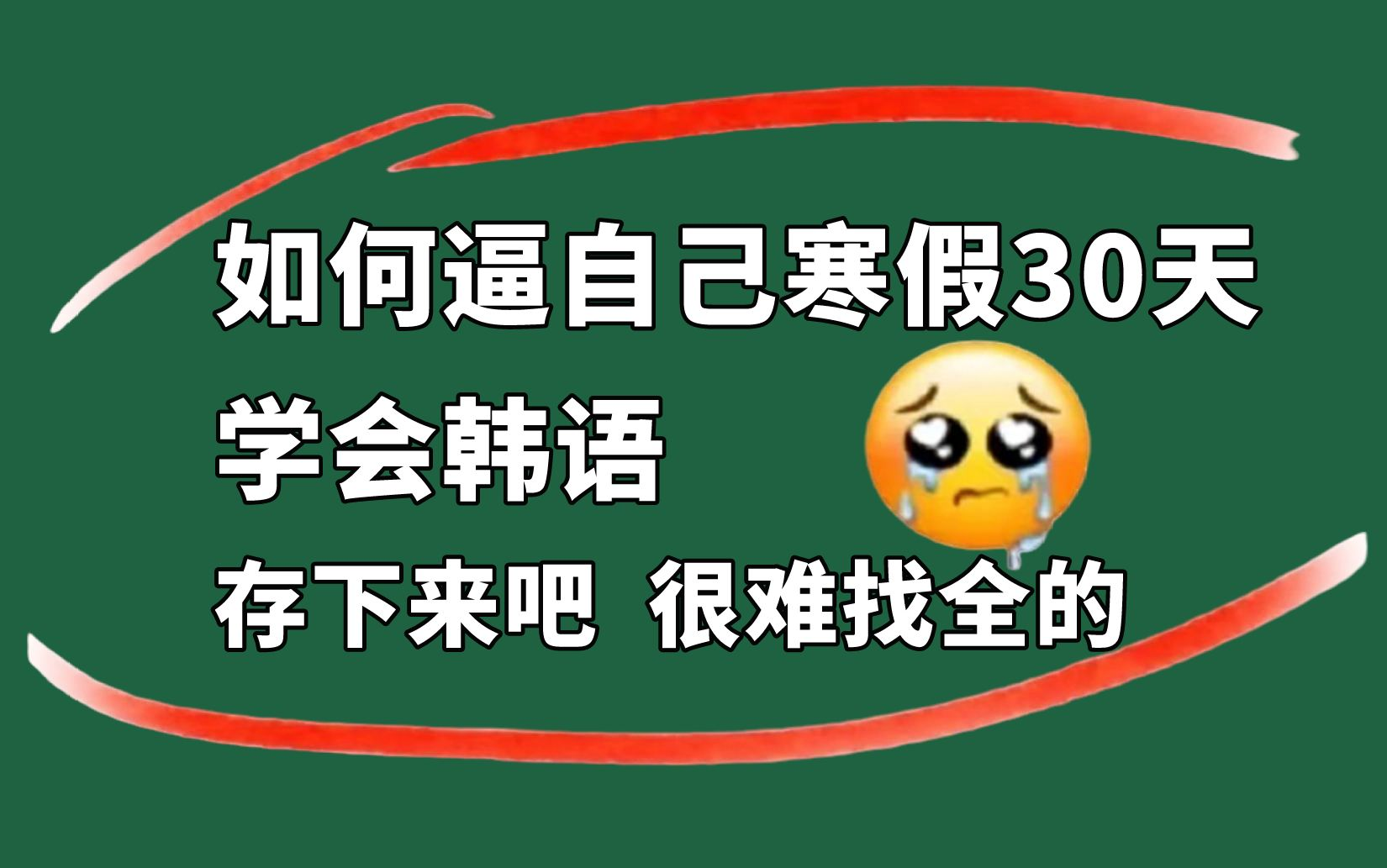 【韩语精华版教程】寒假30天如何逼自己快速学会韩语?这个视频告诉你!!哔哩哔哩bilibili