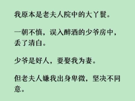 《何优丢了》我原本是老夫人院中的大丫鬟.一朝不慎,误入醉酒的少爷房中,丢了清白. 老夫人嫌我出身卑微,坚决不同意.哔哩哔哩bilibili