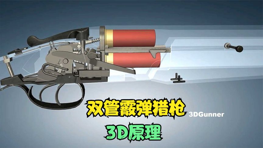 3D展示枪械原理 双管霰弹猎枪原理  简单暴力