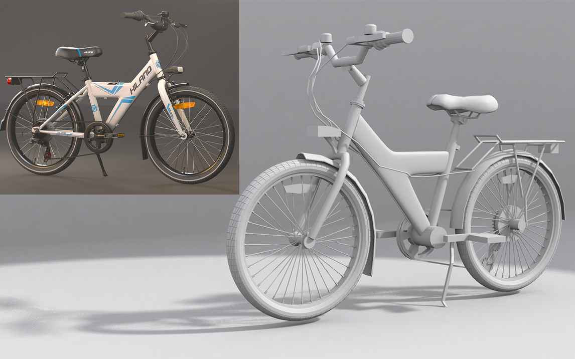 【3dmax道具建模】山地自行车模型超精细建模教程,从建模到贴图全流程