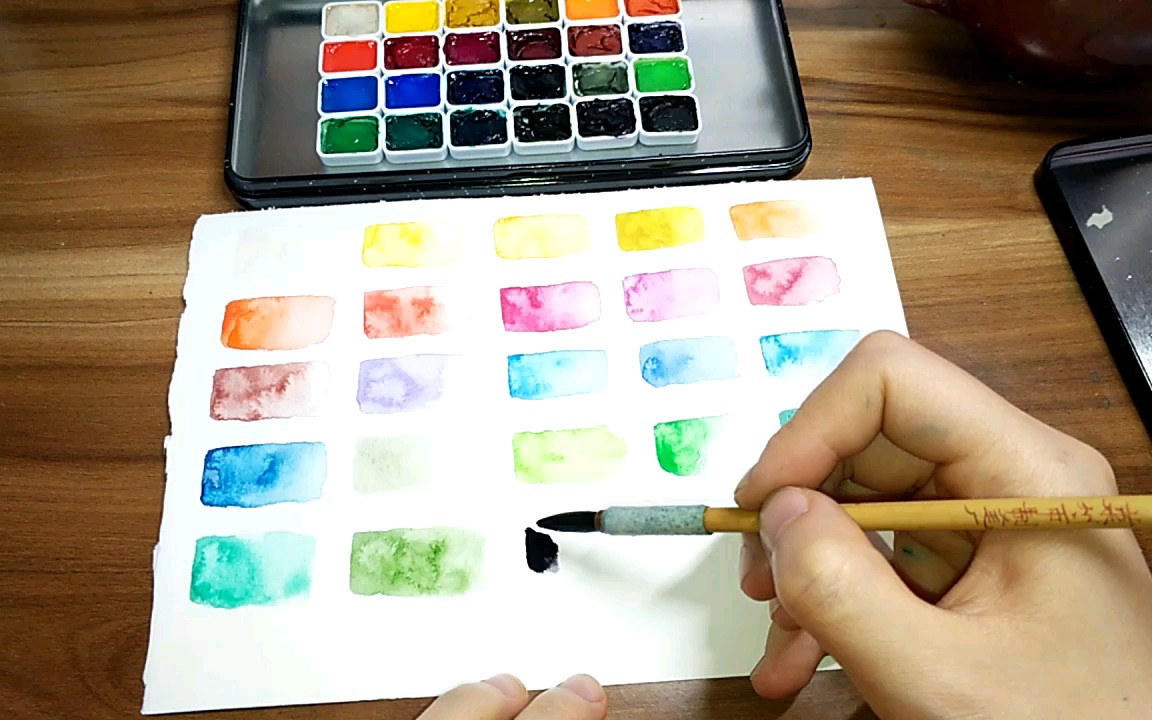 【透明度最高】乌特勒支试色!柠檬树下!透明度最高的水彩颜料!