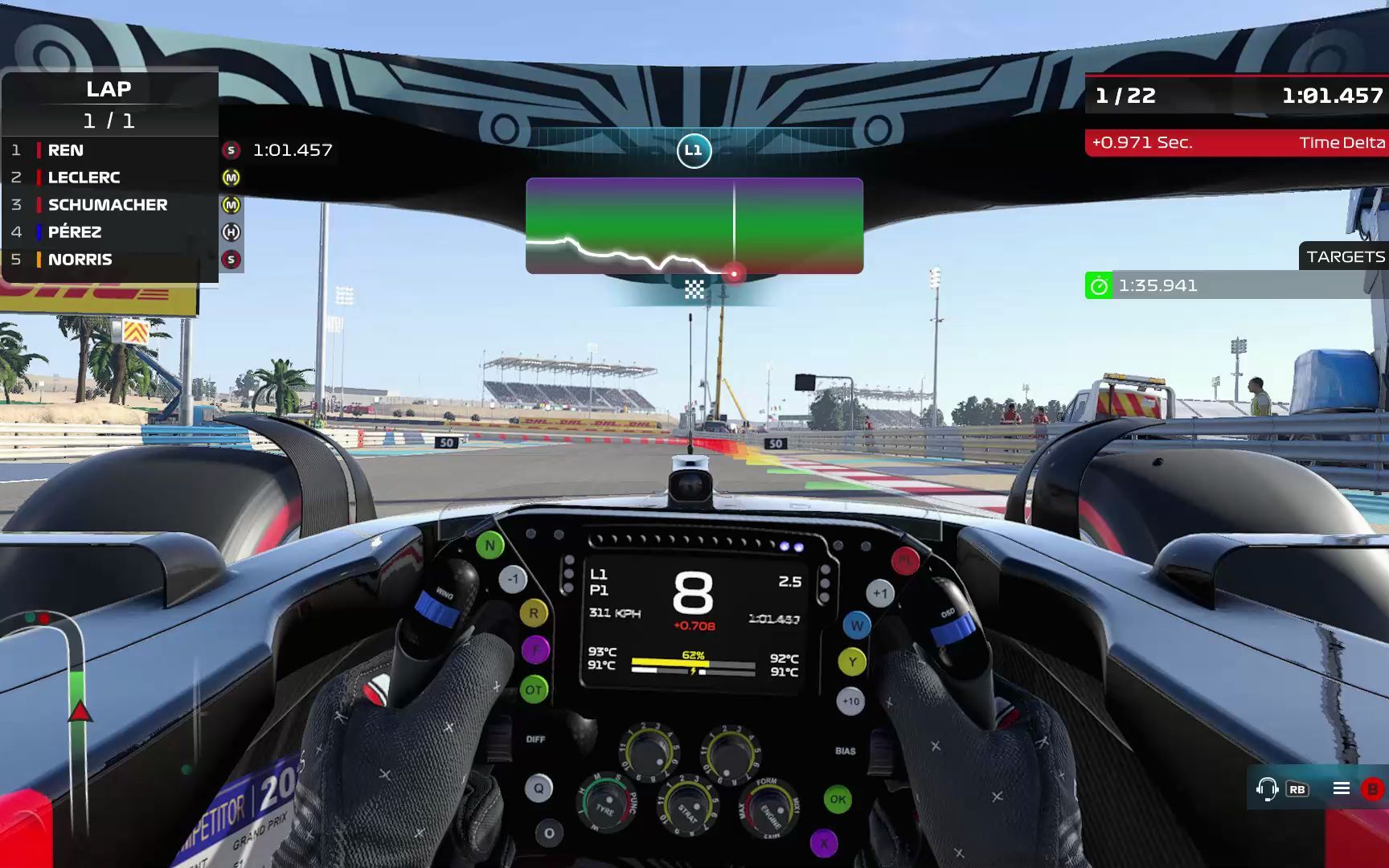 f1 22 试玩 第一次试跑 (驾驶舱视角)