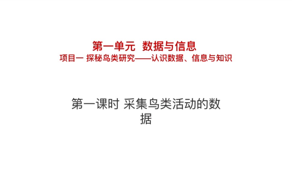 沪科版高中信息技术必修一,项目一——认识数据、信息与知识哔哩哔哩bilibili