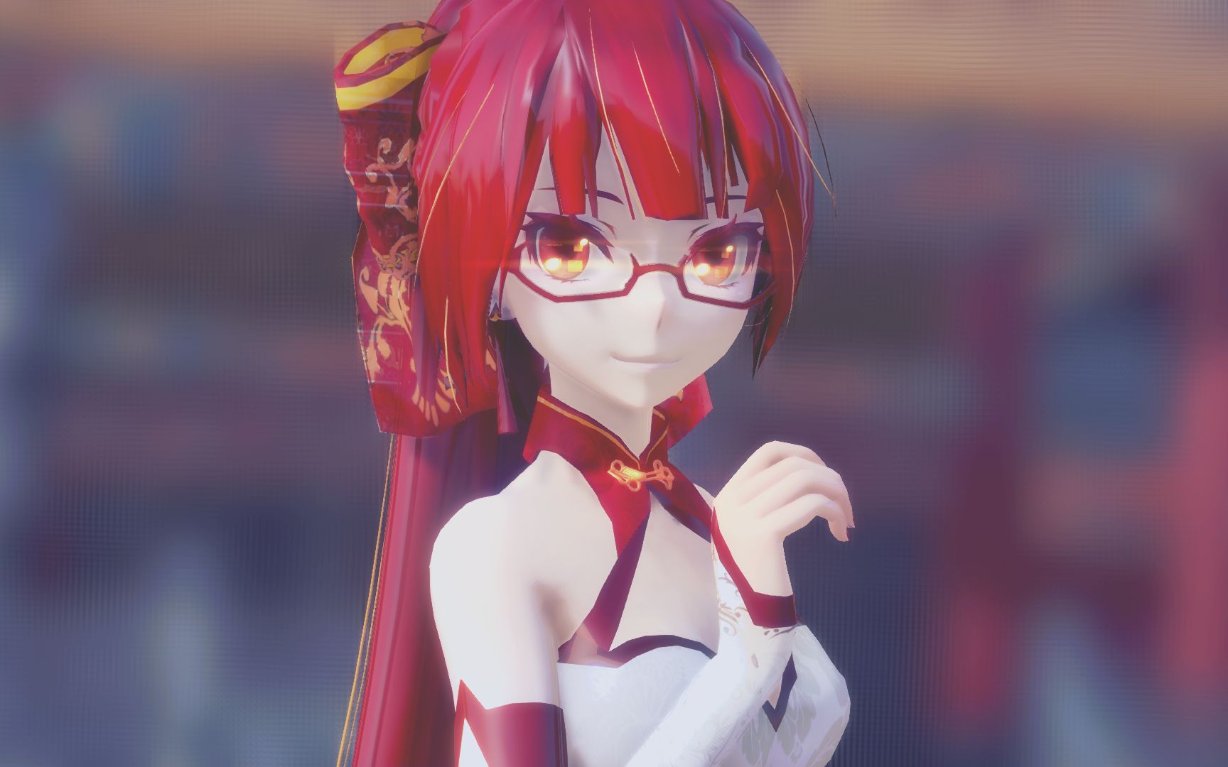 【ray渲】凤凰式旗袍东方栀子极乐净土【渲染测试】_哔哩哔哩 (゜-゜)