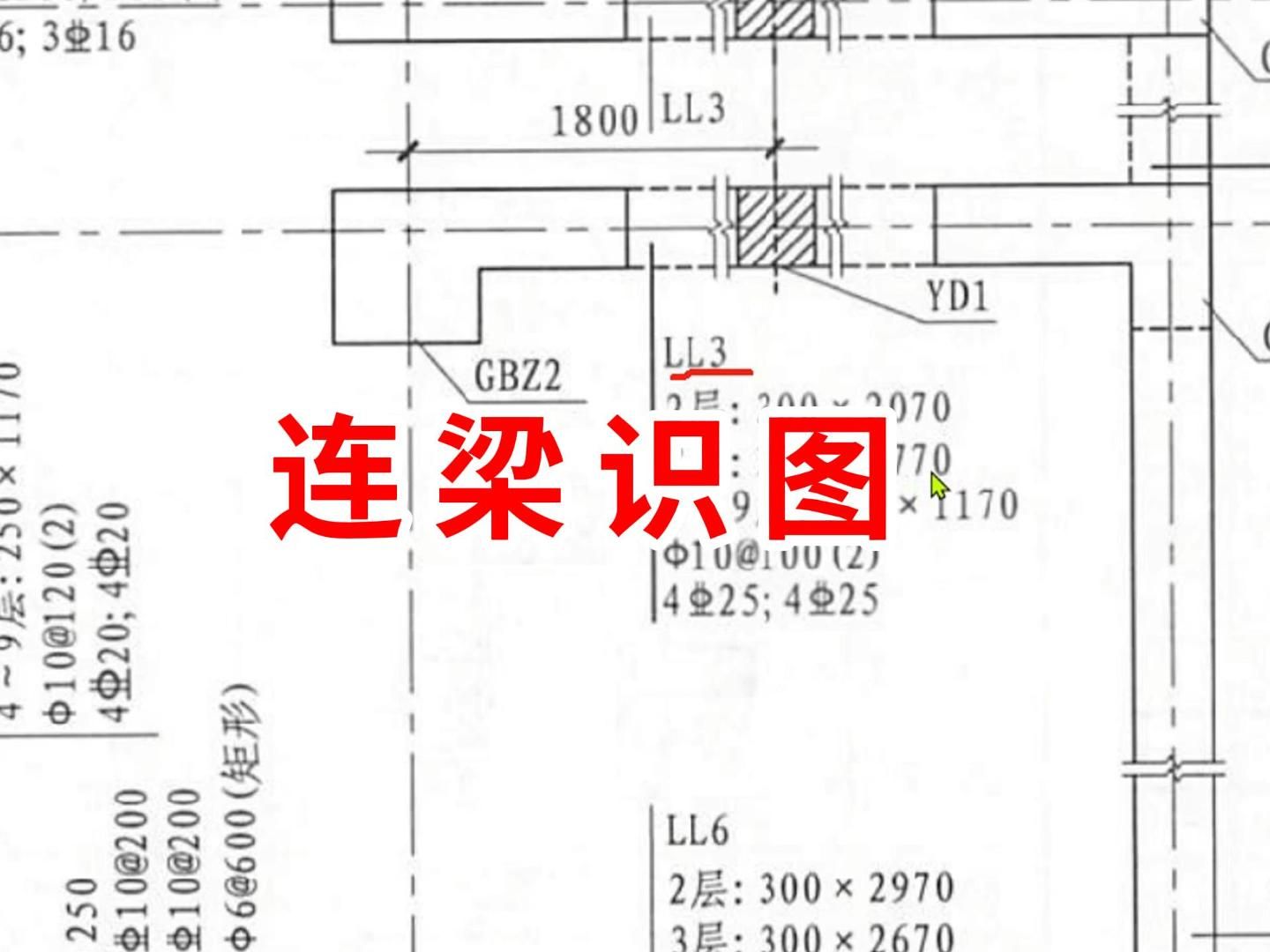 建筑图纸连梁识图/建筑图纸识图教学/建筑识图入门知识/建筑识图入门