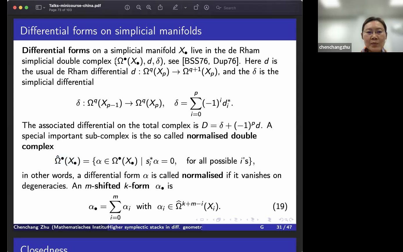 [图]朱晨畅老师短课4：Higher Symplectic Stacks (in Differential Geometry