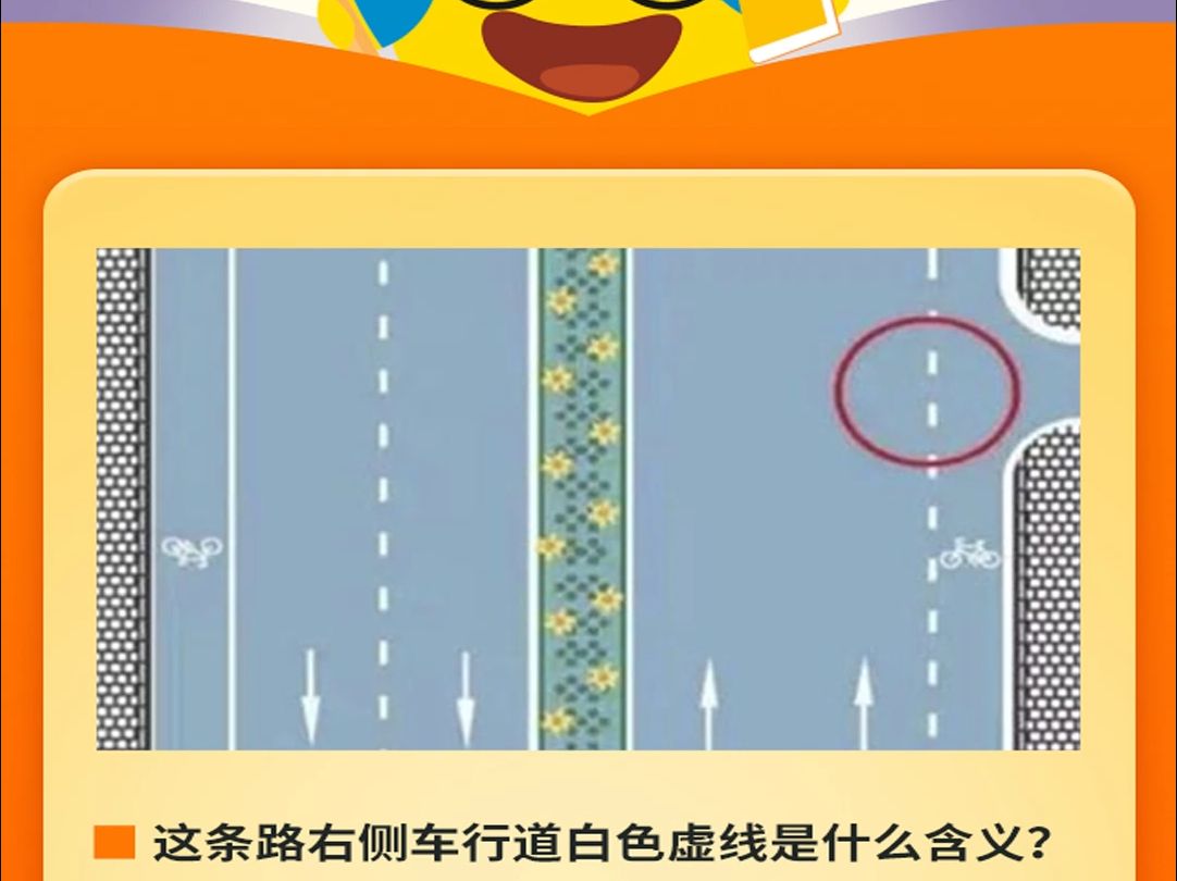 这条路右侧车行道白色虚线是什么含义?
