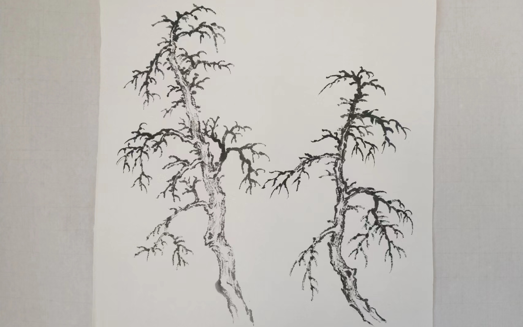 国画山水树的画法简单图片