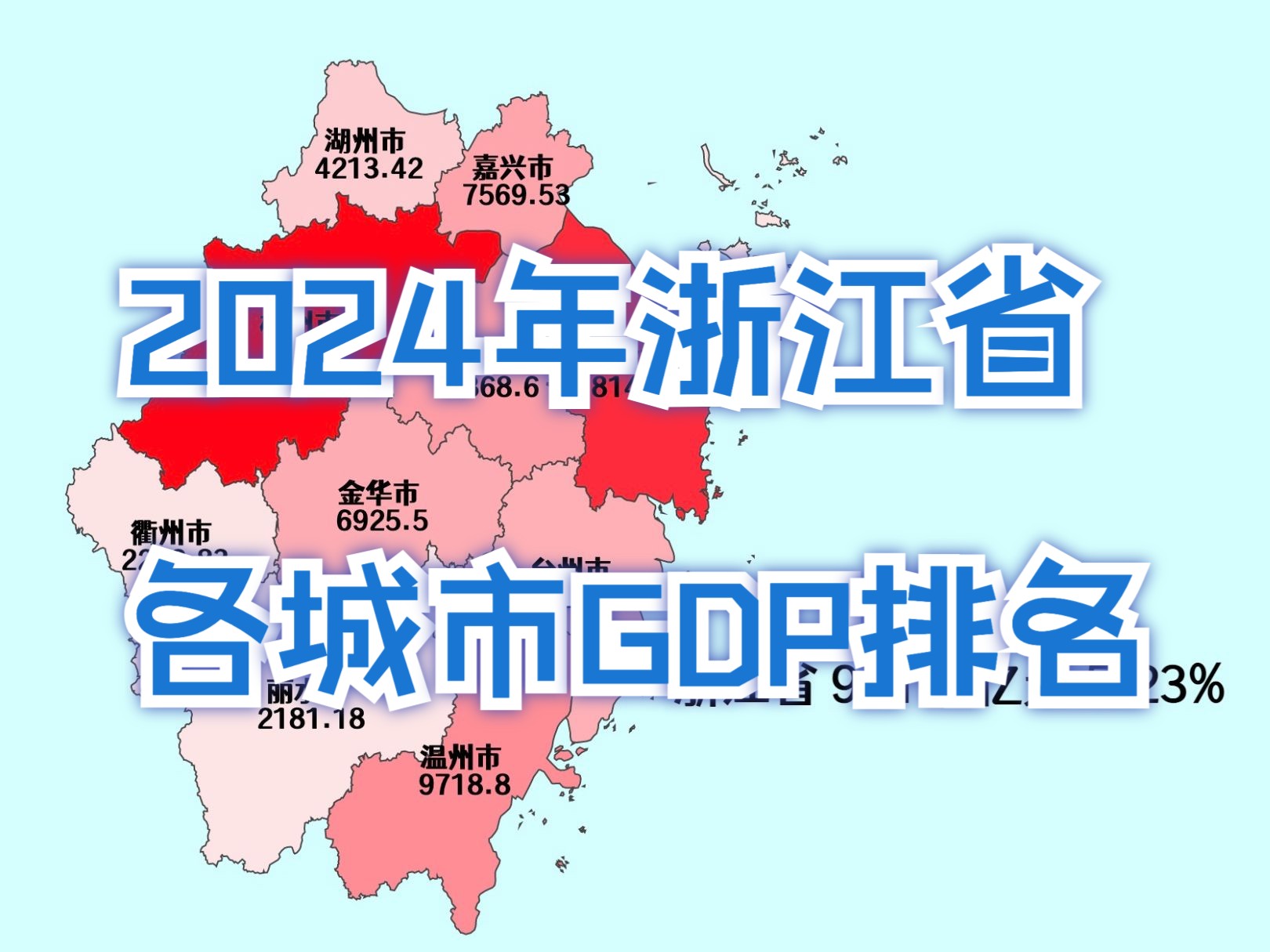 金华第六!2024年浙江省各城市GDP排名哔哩哔哩bilibili