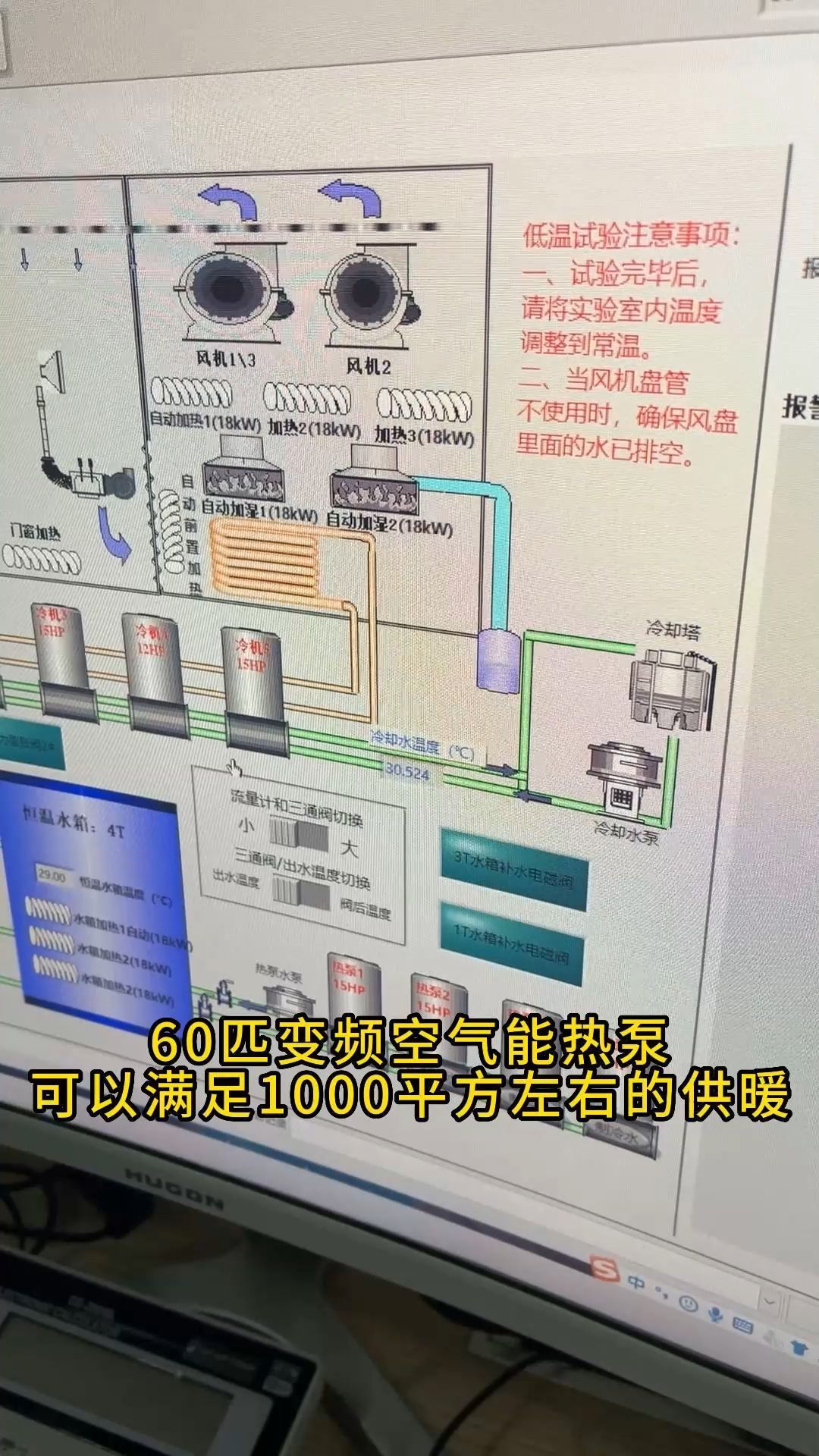 60匹变频空气能热泵可以满足1000平方左右的供暖哔哩哔哩bilibili