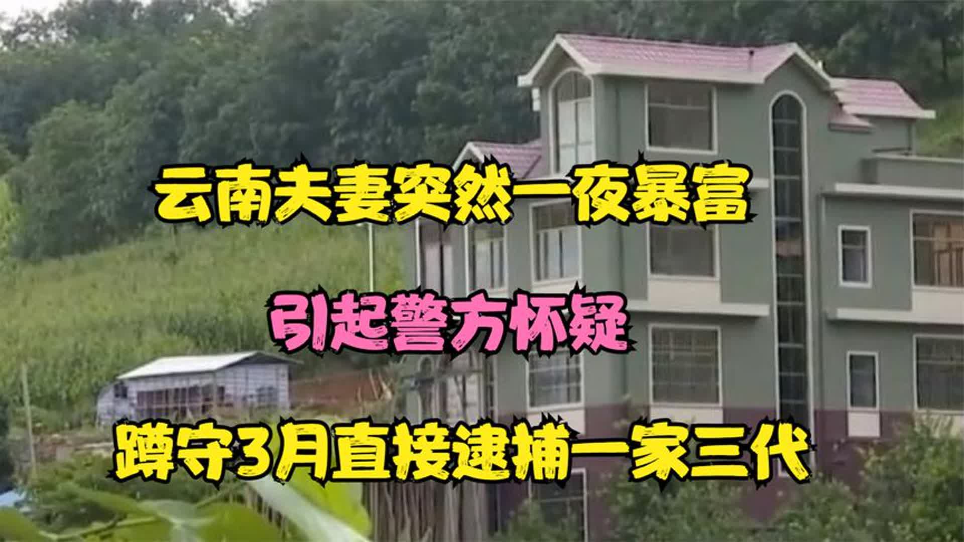 云南夫妻突然一夜暴富,引起警方怀疑,蹲守3月直接逮捕一家三代哔哩哔哩bilibili