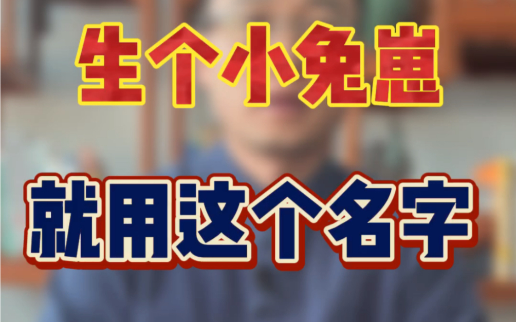 生个小兔仔,就用这个名字,寓意聪明懂事,富裕安乐哔哩哔哩bilibili