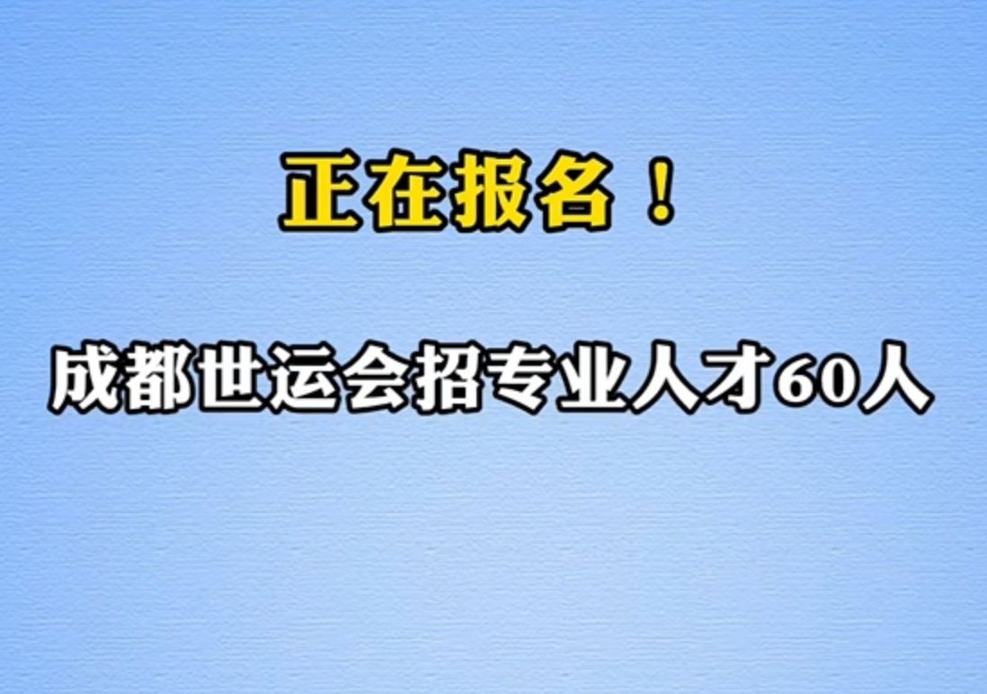 成都世运会招聘专业人才60人|你甚至可以在B站找工作哔哩哔哩bilibili