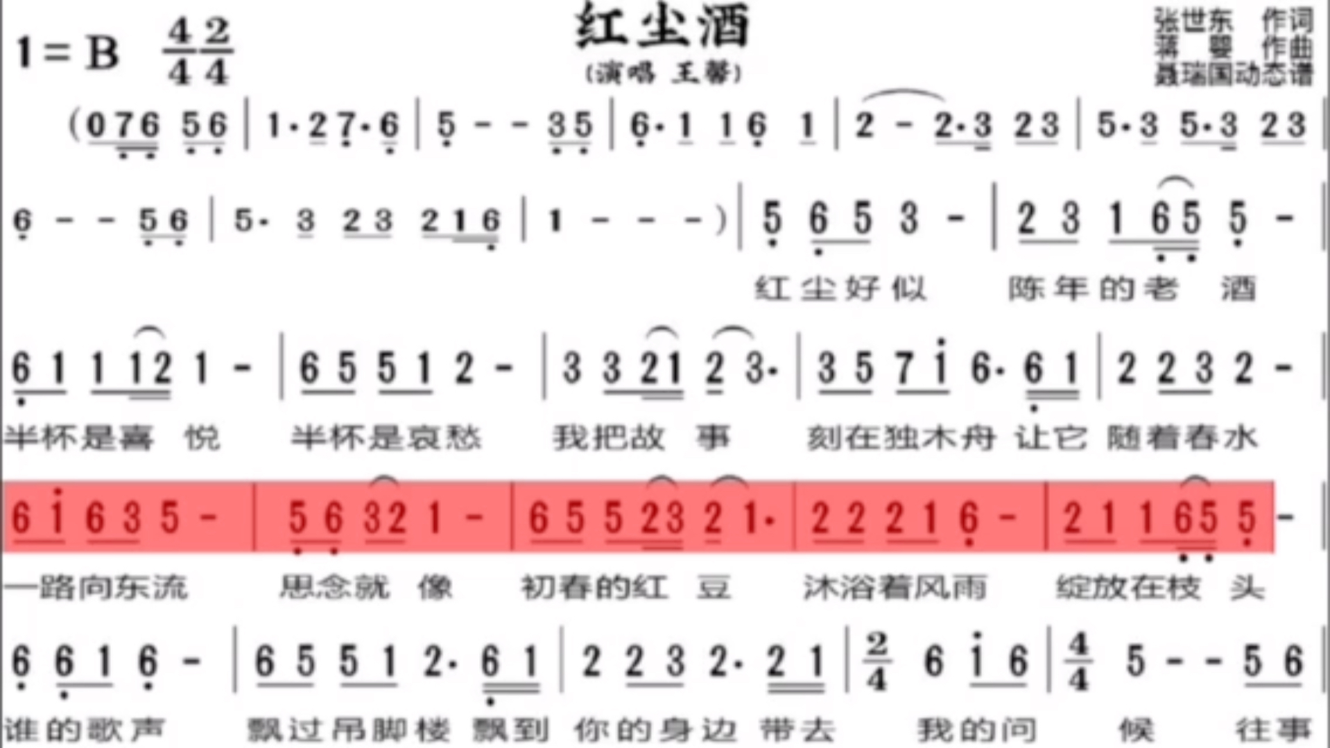 《红尘酒》动态谱伴奏哔哩哔哩bilibili