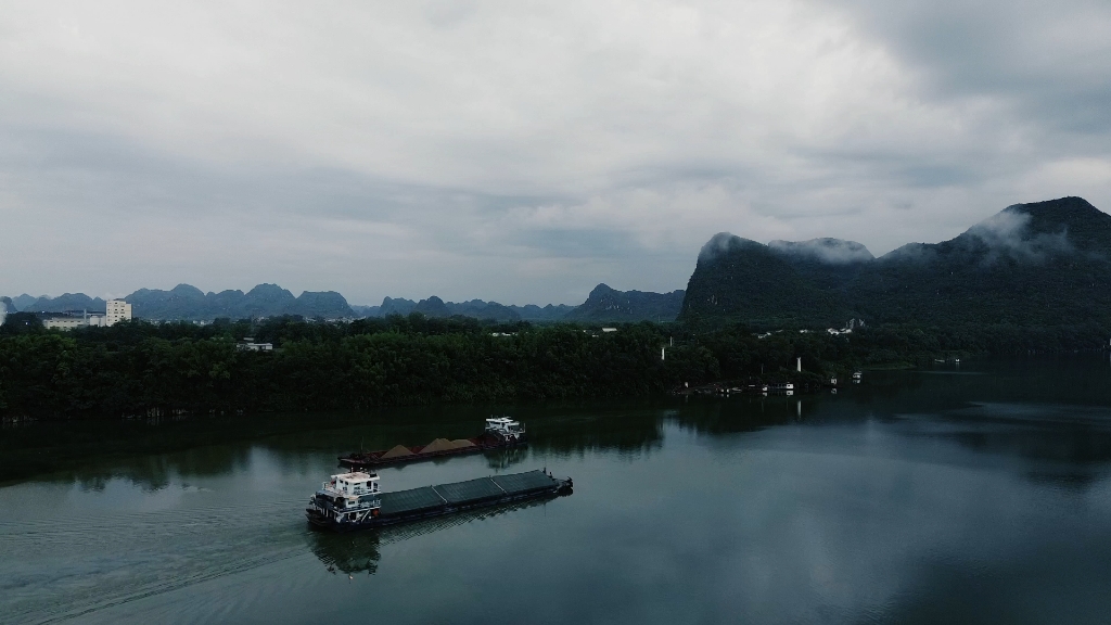 江边小县城,扶绥左江航拍1