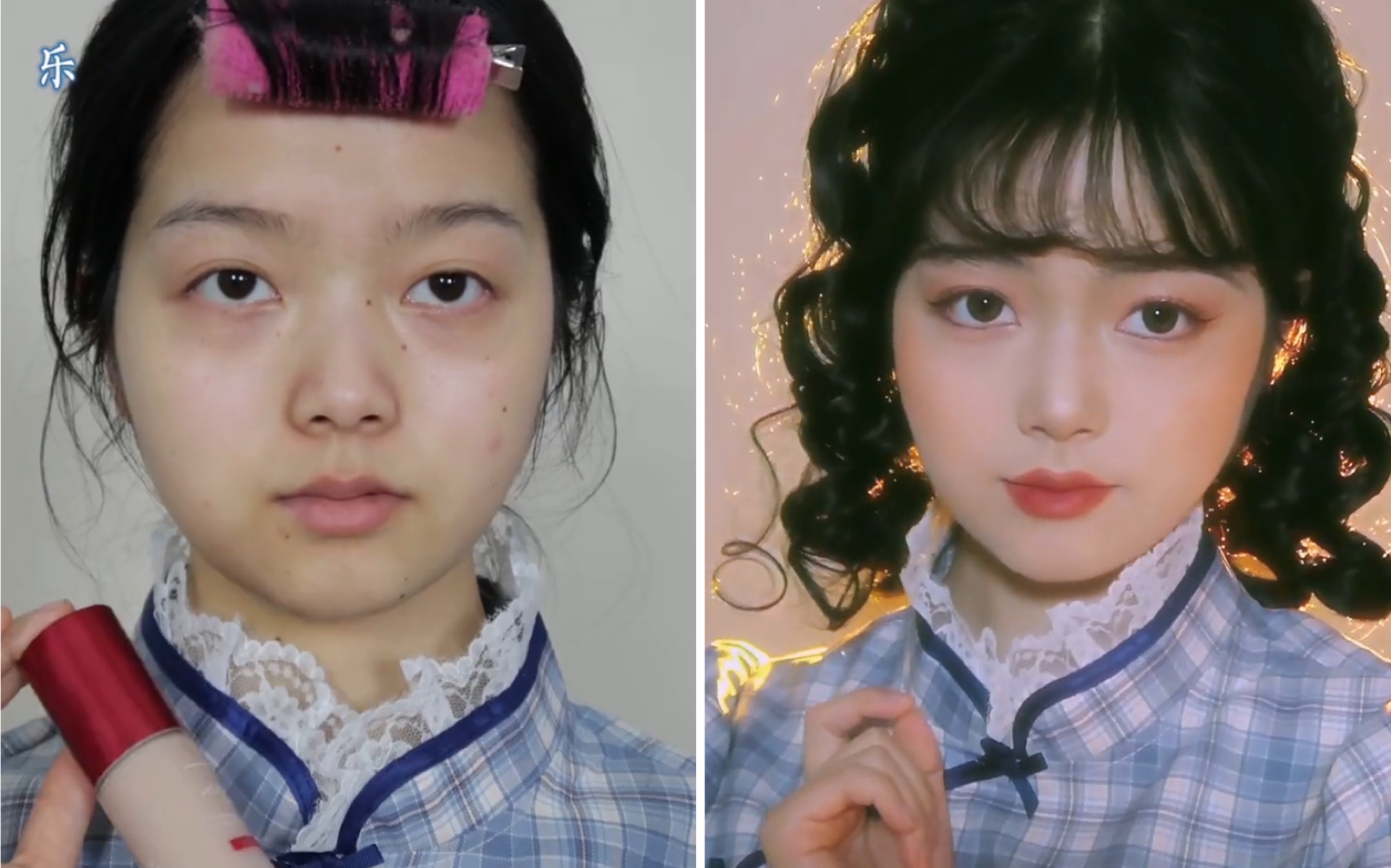 同一件衣服没化妆穿是村姑,画完妆秒变民国风大小姐