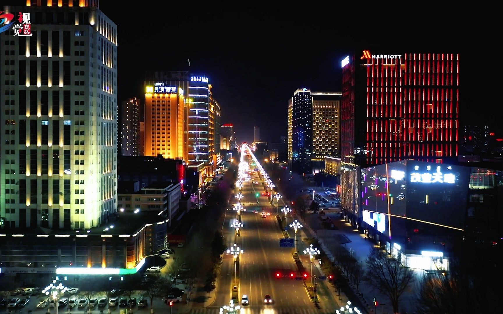 内蒙古包头夜景图片