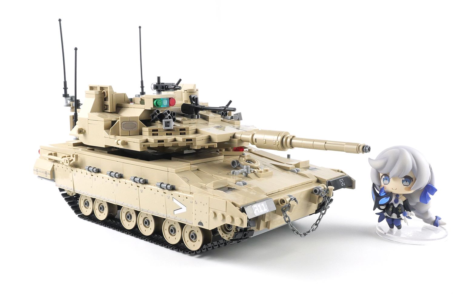 积木搭建:古迪积木梅卡瓦mk4m坦克评测,人仔零件缺失严重