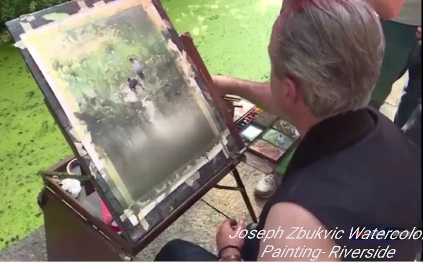 [图]约瑟夫风景水彩-河畔Joseph Zbukvic Watercolor Painting- Riverside