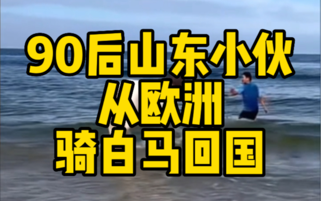 山东菏泽小伙从欧洲骑白马回国 目前已走2500多公里哔哩哔哩bilibili