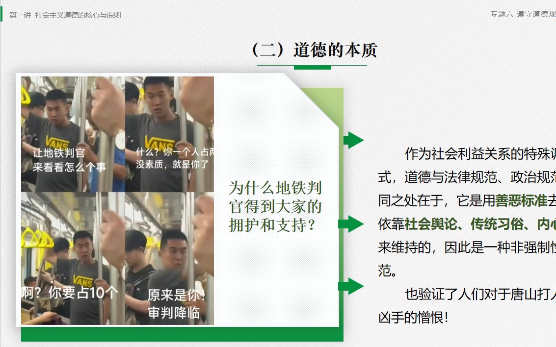 [图]23版思修第五章第一讲：社会主义道德的核心与原则课件案例精讲