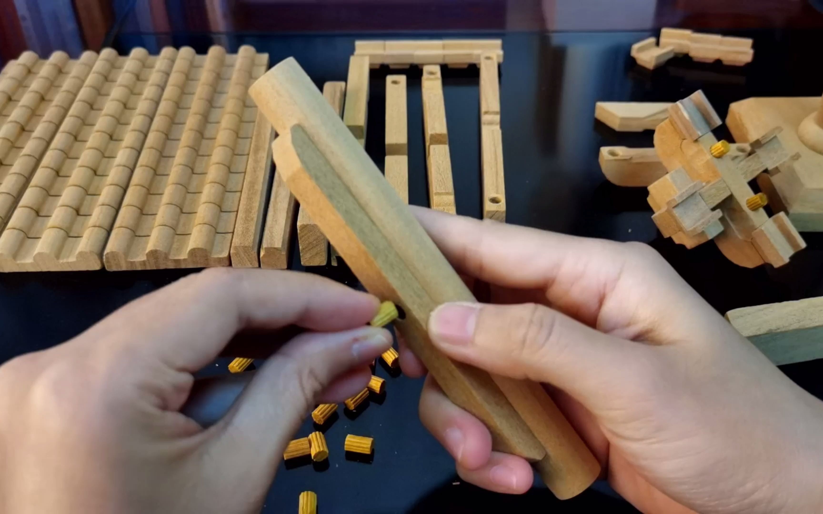 南禅寺唐式五铺作双杪偷心造拼装过程_哔哩哔哩_bilibili