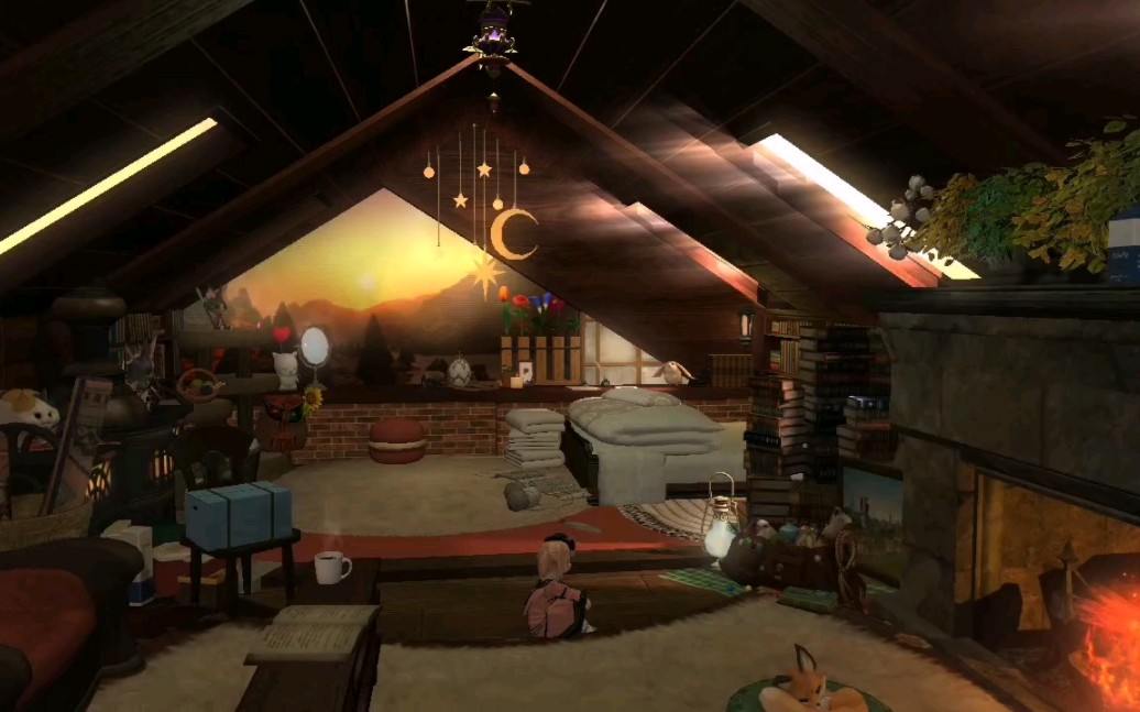 【ff14装修】在阁楼上烤火(公寓/部队个人房间)无滤镜无浮空