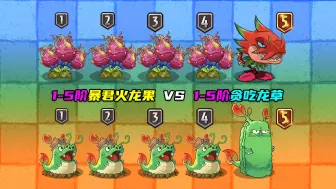 Download Video: 1-5阶暴君火龙果 VS 1-5阶贪吃龙草！龙王争霸！植物大战僵尸