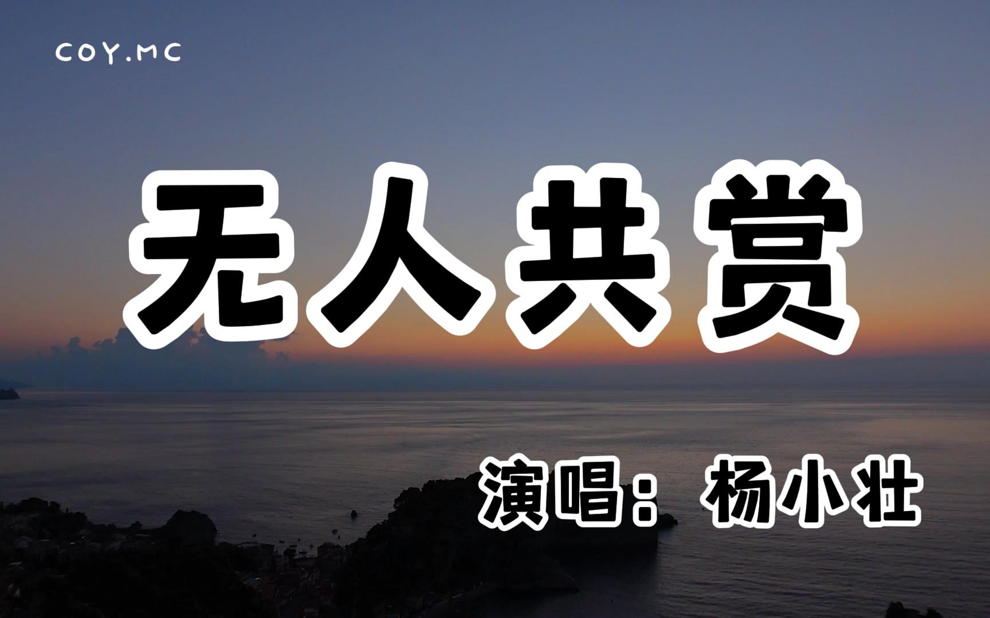 楊小壯 - 無人共賞『我曾躲在夜裡聽著情歌舉杯敬憂傷』(動態歌詞