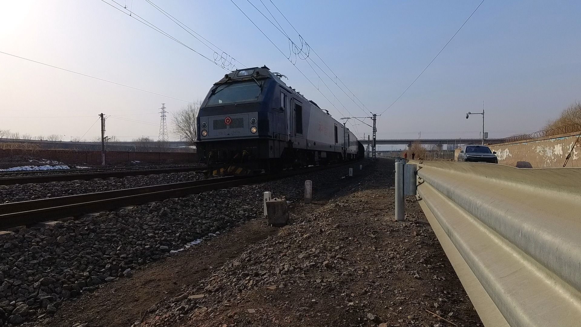 【铁道迷】hxd2货列达速通过不容易,鸣笛,通过,满足声音控需求