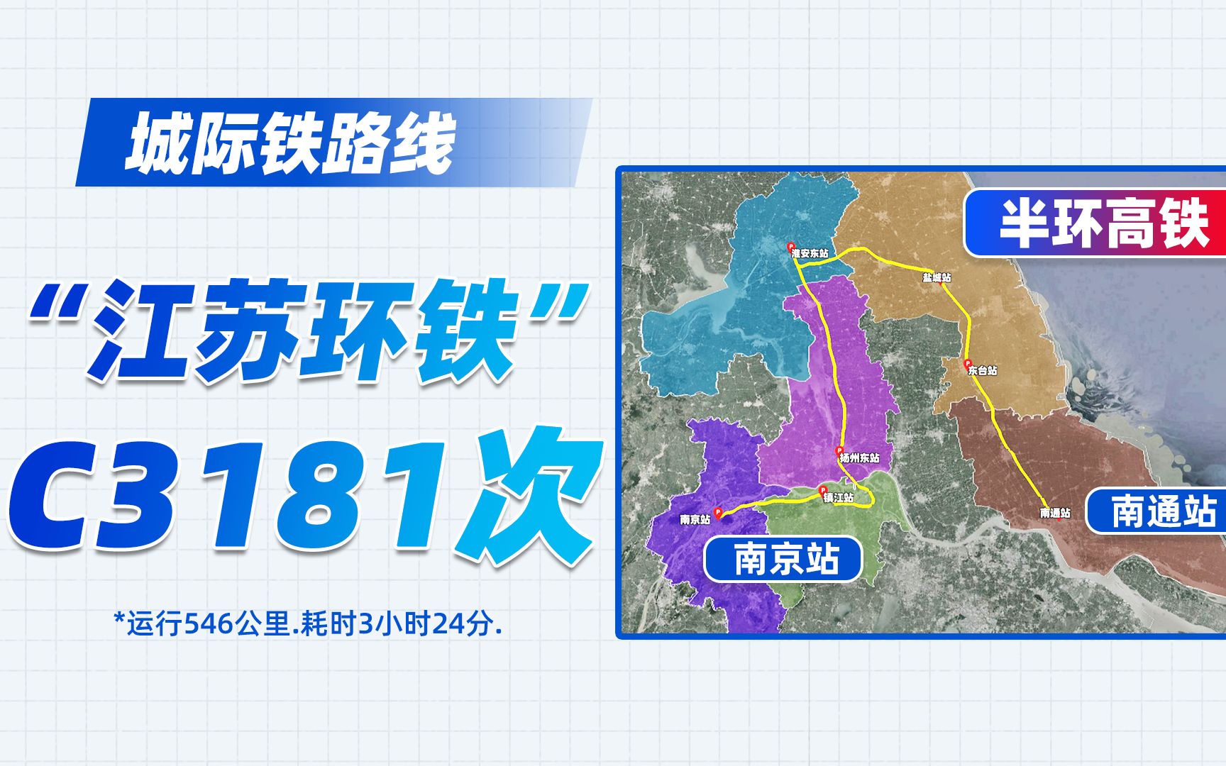 环行江苏省!南京市始发C3181次列车!哔哩哔哩bilibili