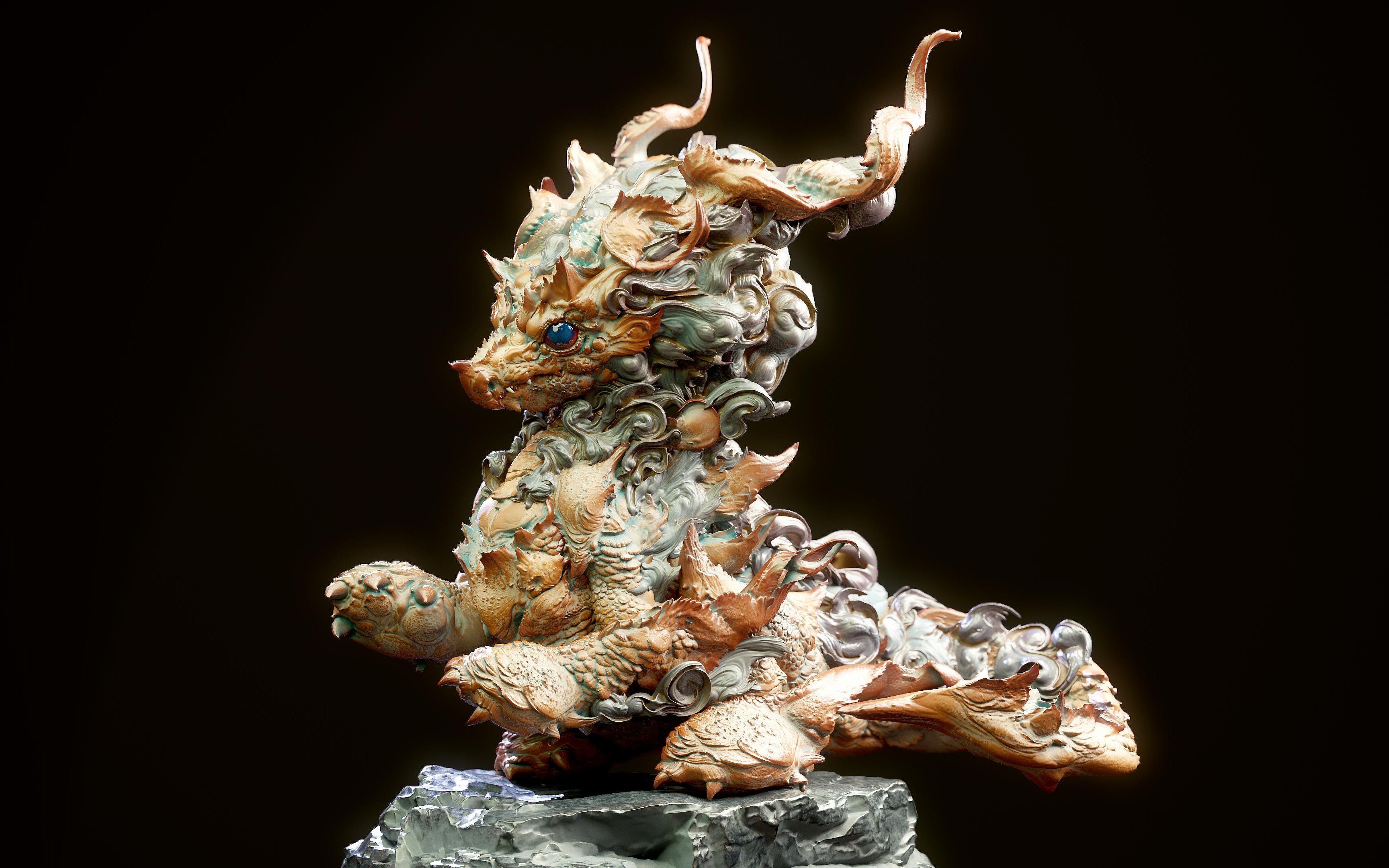 震惊了!这个up主竟然用zbrush召唤了三条神狗,,,,我编不下去了.