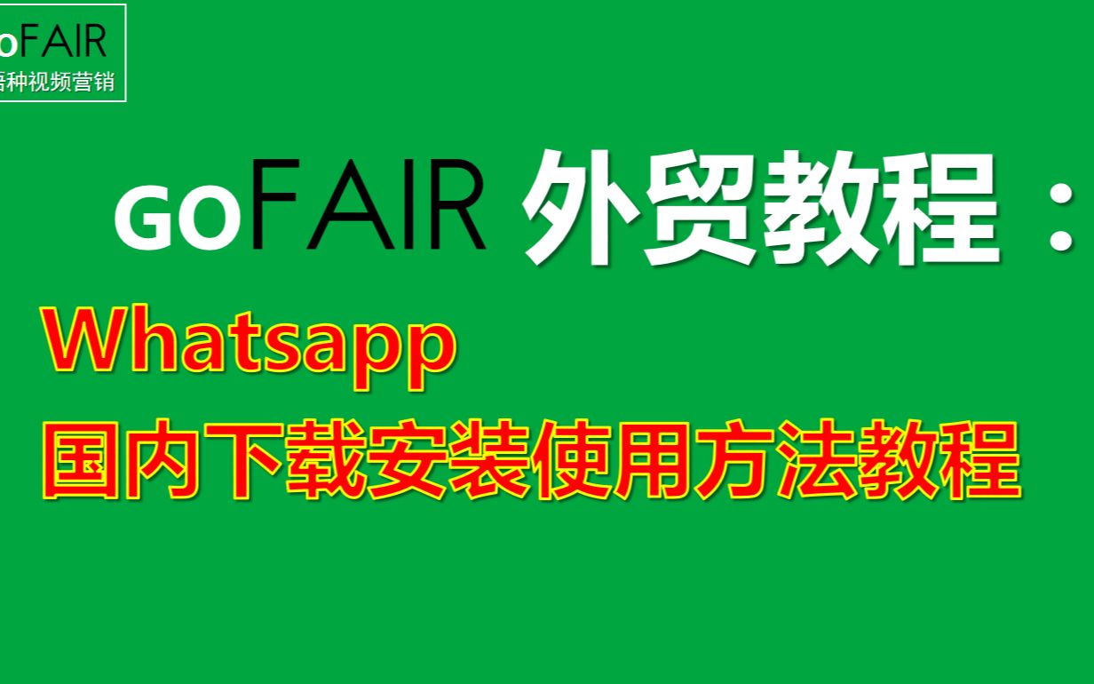 Gofair:Whatsapp 国内下载安装使用方法教程哔哩哔哩bilibili