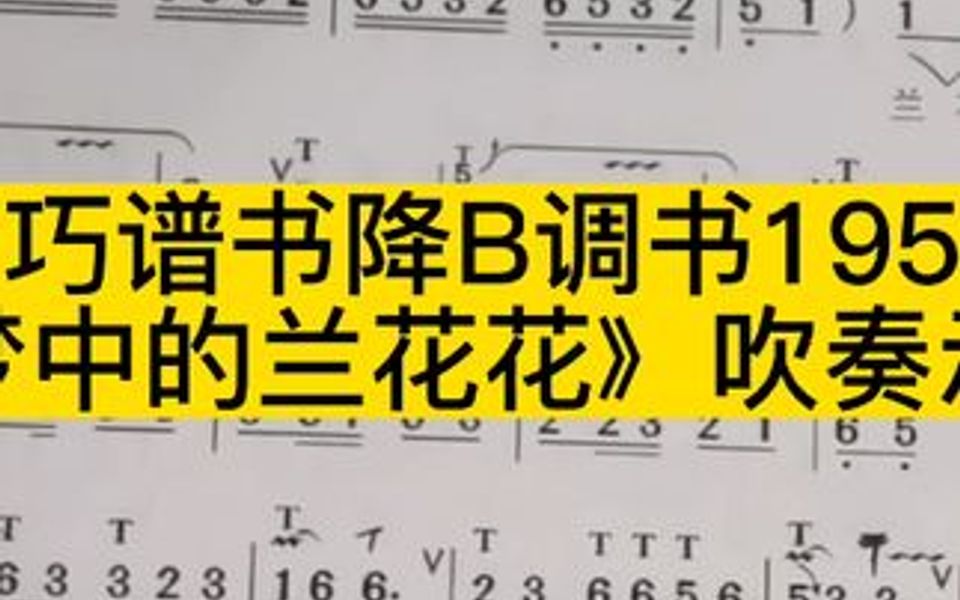 技巧谱书降B调书195页《梦中的兰花花》吹奏示范哔哩哔哩bilibili