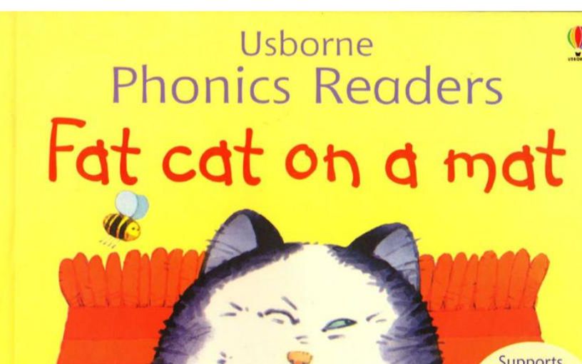 [图]Usborne_Phonics Readers_Fat Cat on a Mat 睡垫上的猫