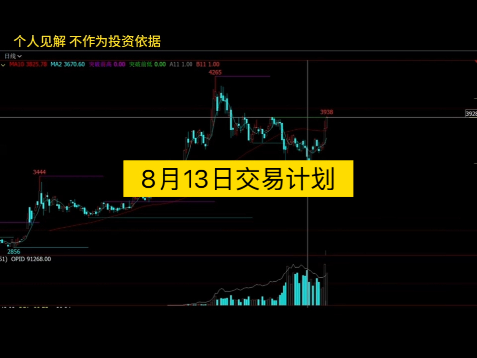 2024年8月13日交易计划(黄金,白银,铜,铝,锌,菜油,棕榈油,工业硅,碳酸锂,棉花,红枣,生猪)哔哩哔哩bilibili