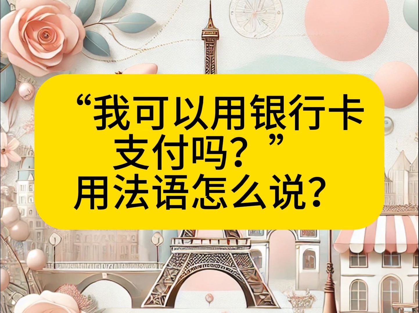 “我可以用银行卡支付吗?” 用法语怎么说?哔哩哔哩bilibili