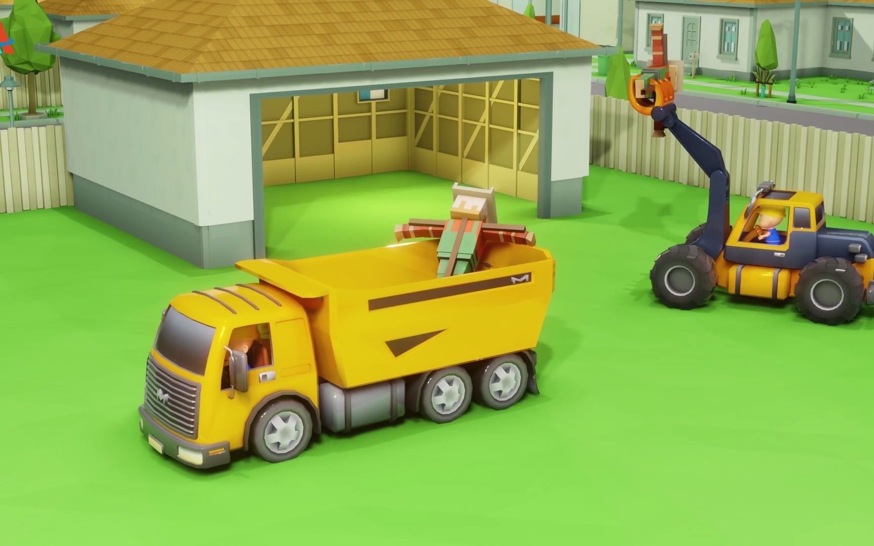 汽车世界之工程车益趣园第三季 第14集 工程车搭建稻草人