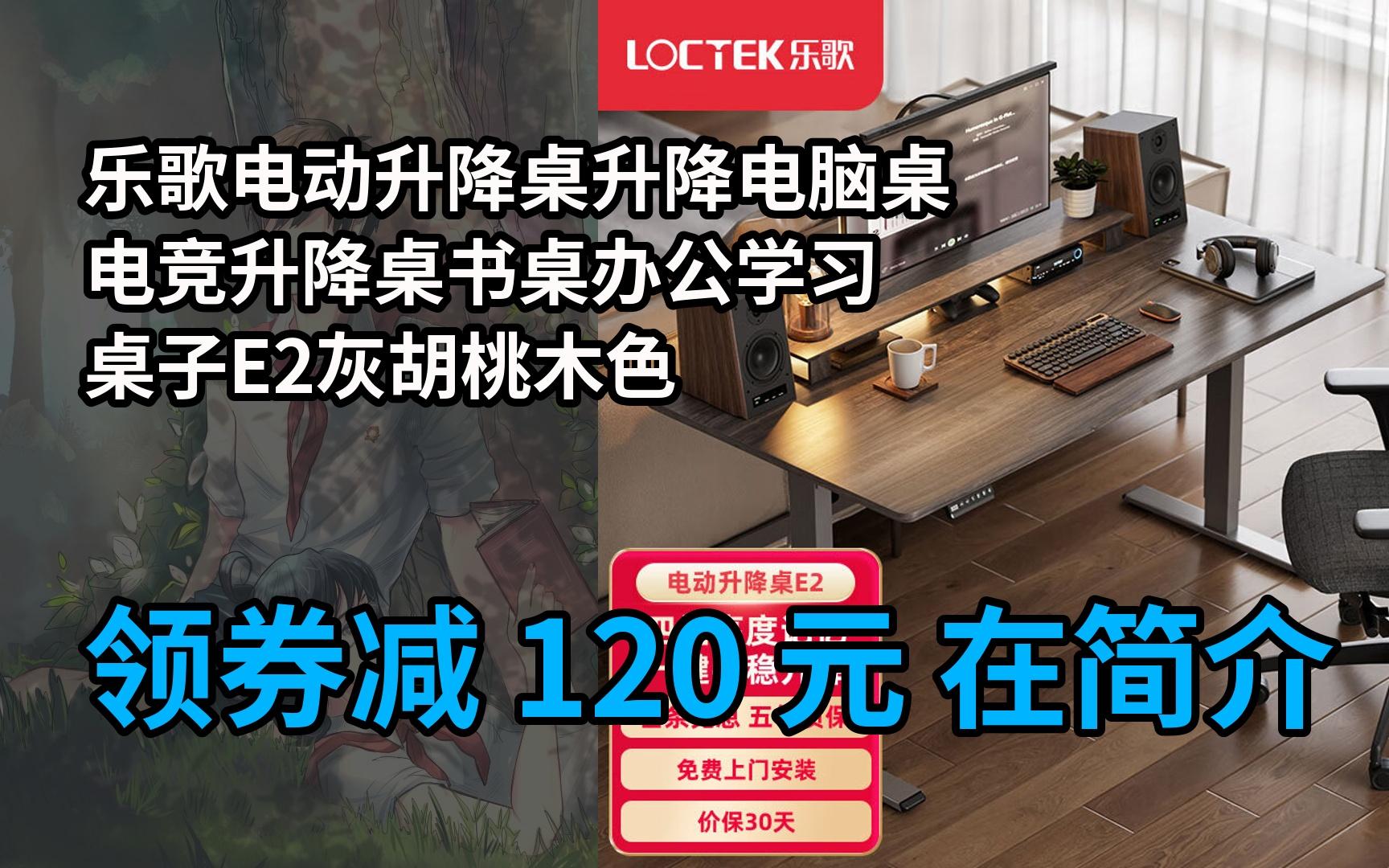 【隐藏券】乐歌电动升降桌升降电脑桌电竞升降桌书桌办公学习桌子e2灰