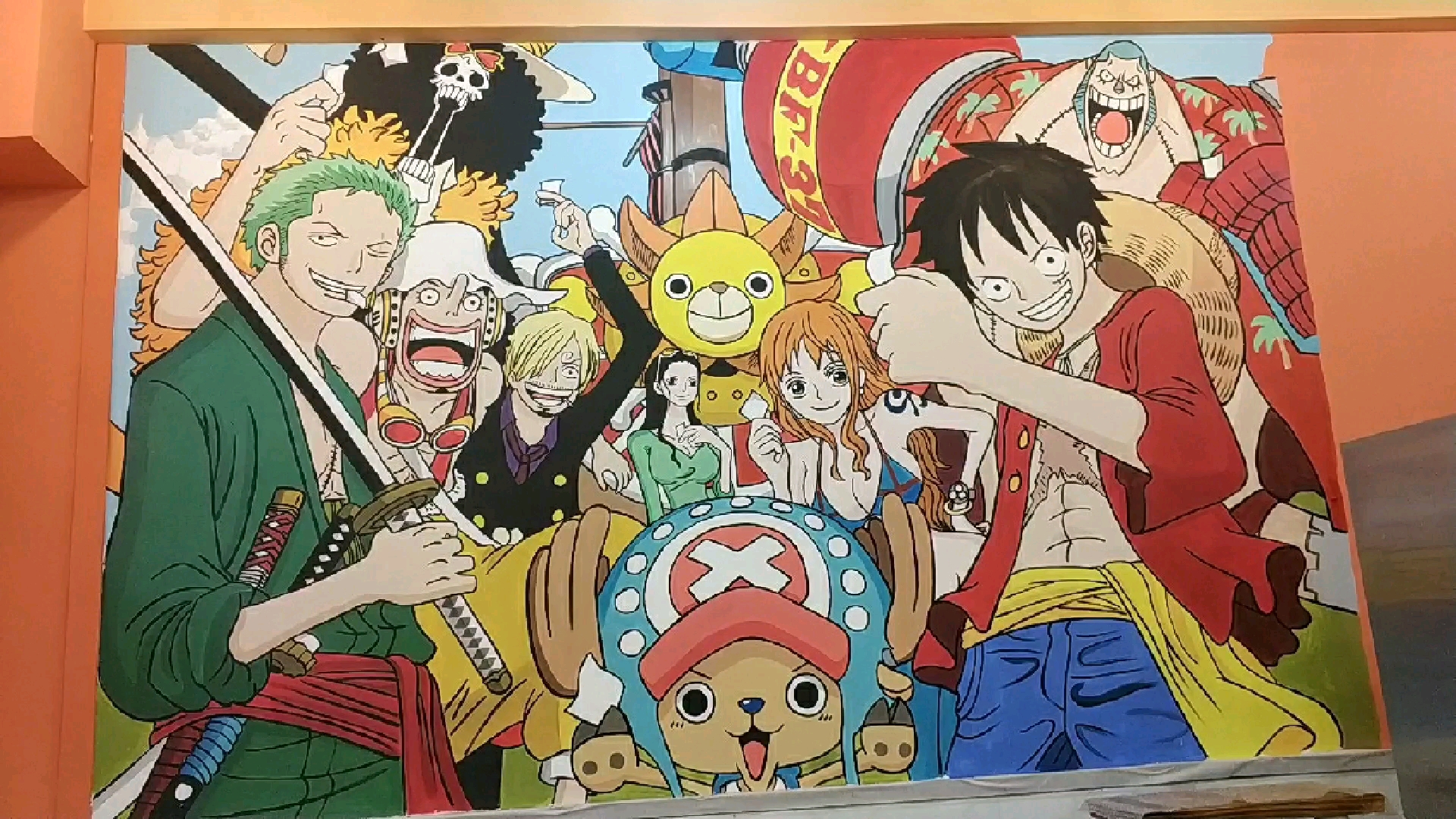 【墙绘】海贼王过程