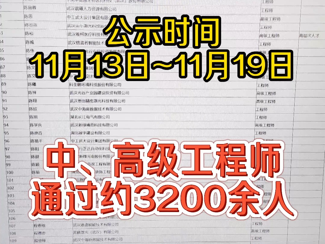 东湖高新公示了,公示了,公示了!! #武汉 #武汉职称评审 #职称评审 #职称申报 #东湖高新哔哩哔哩bilibili