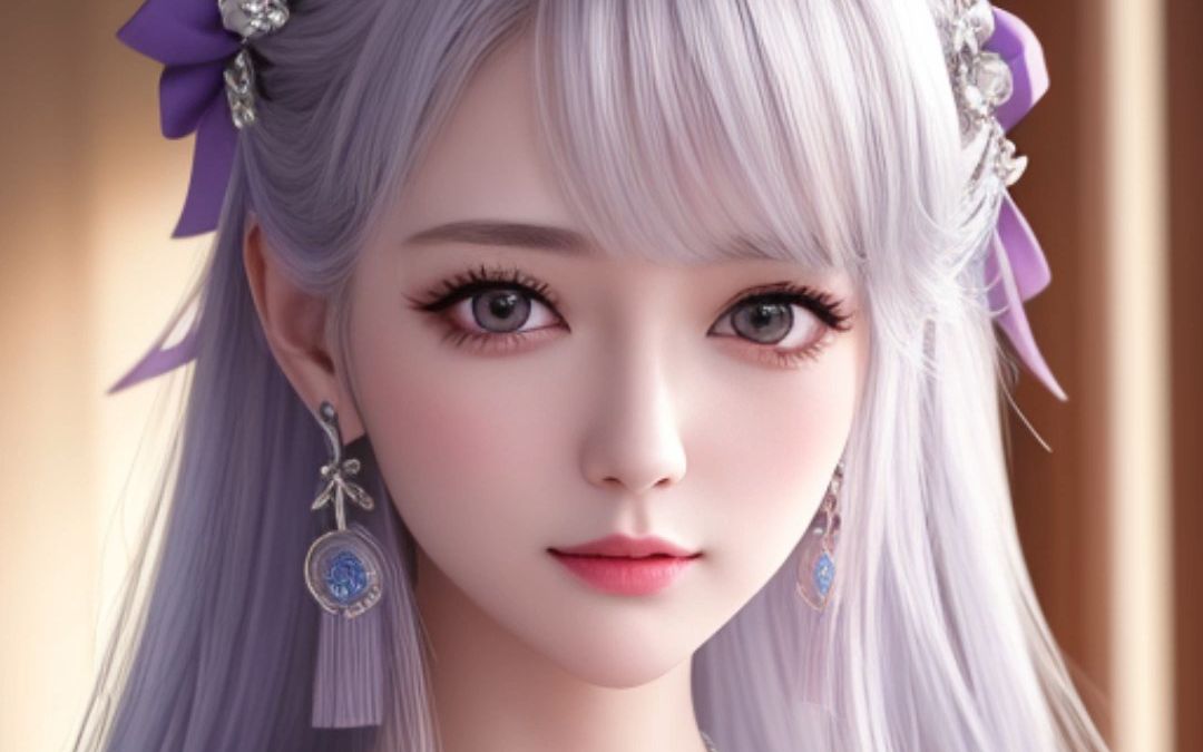 (ai绘画)白发古风美女七