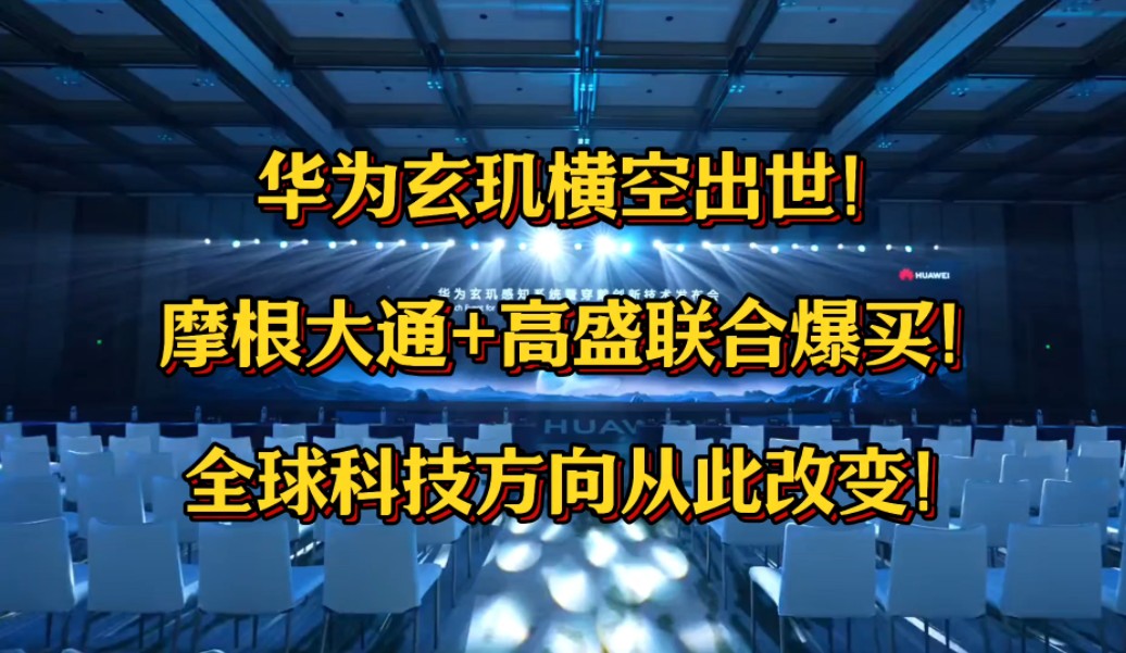 华为玄玑横空出世!摩根大通+高盛联合爆买!全球科技方向从此改变!哔哩哔哩bilibili